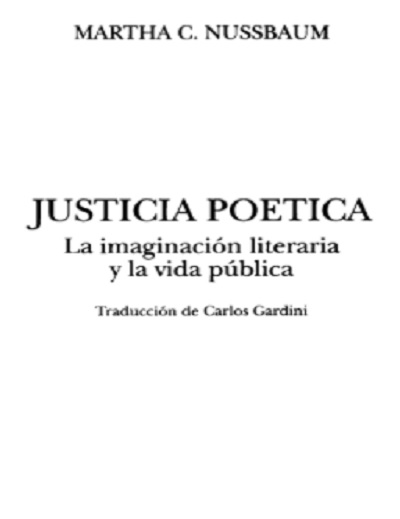 JUSTICIA POETICA La imaginación literaria y la vida pública