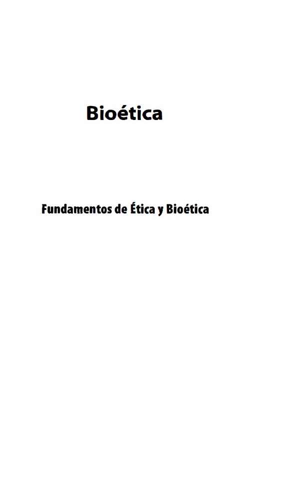 Fundamentos de Ética y Bioética 