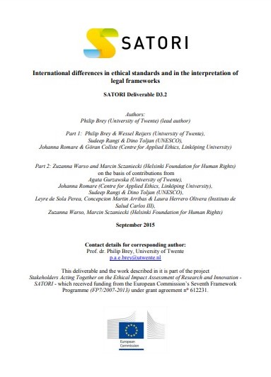 International differences in ethical standards and in the interpretation of legal frameworks
